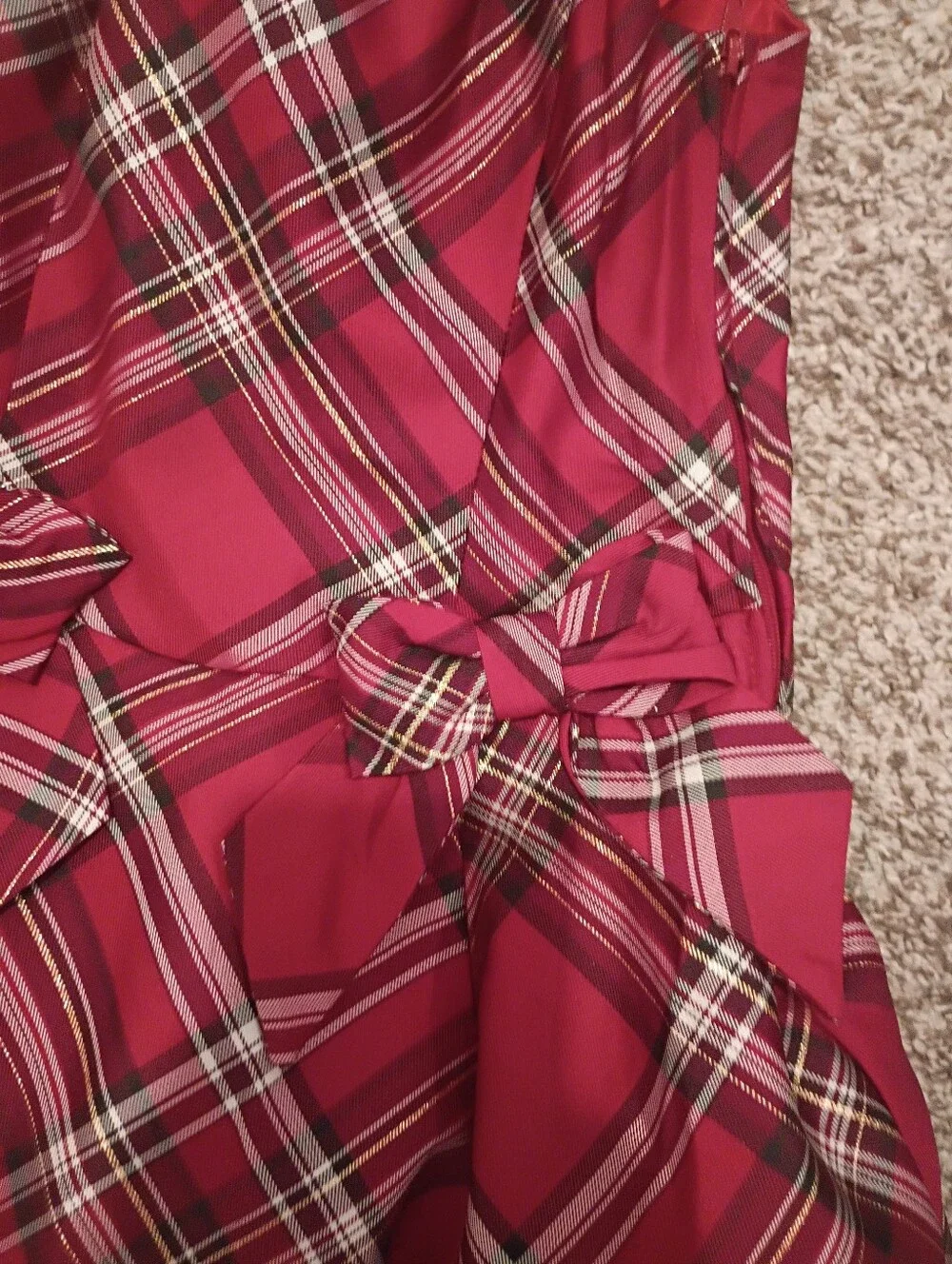Holiday The Childrens Place Sz 4 Red Plaid Bubble Dress NWT